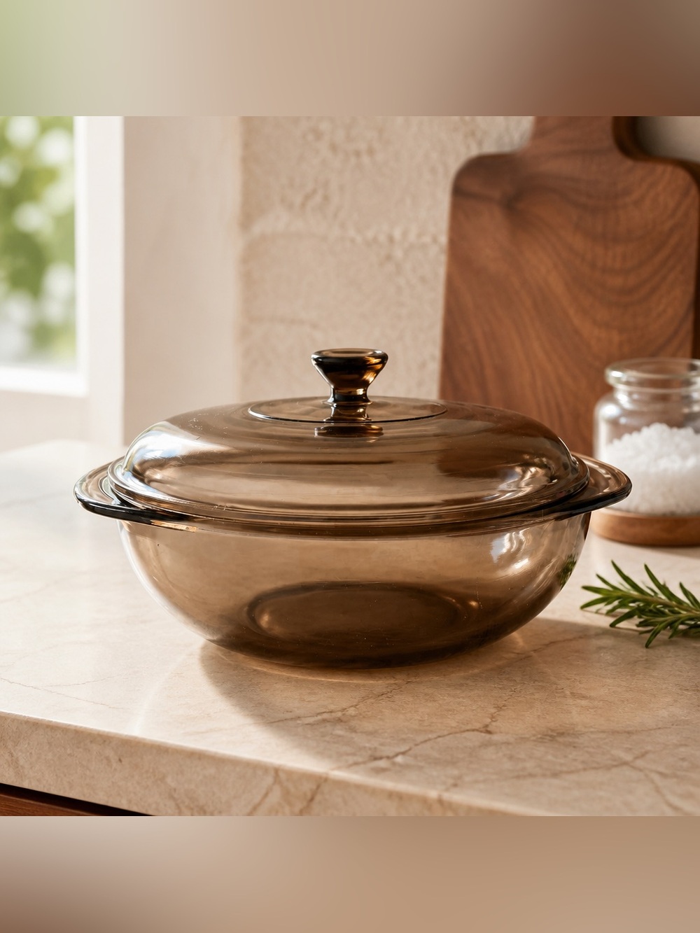 Vintage Pyrex #023 Brown 1.5 L Casserole  Dish With Lid